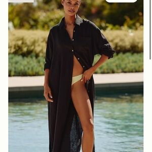 NWT Anthropologie Oversized Linen Button-Front Maxi Dress